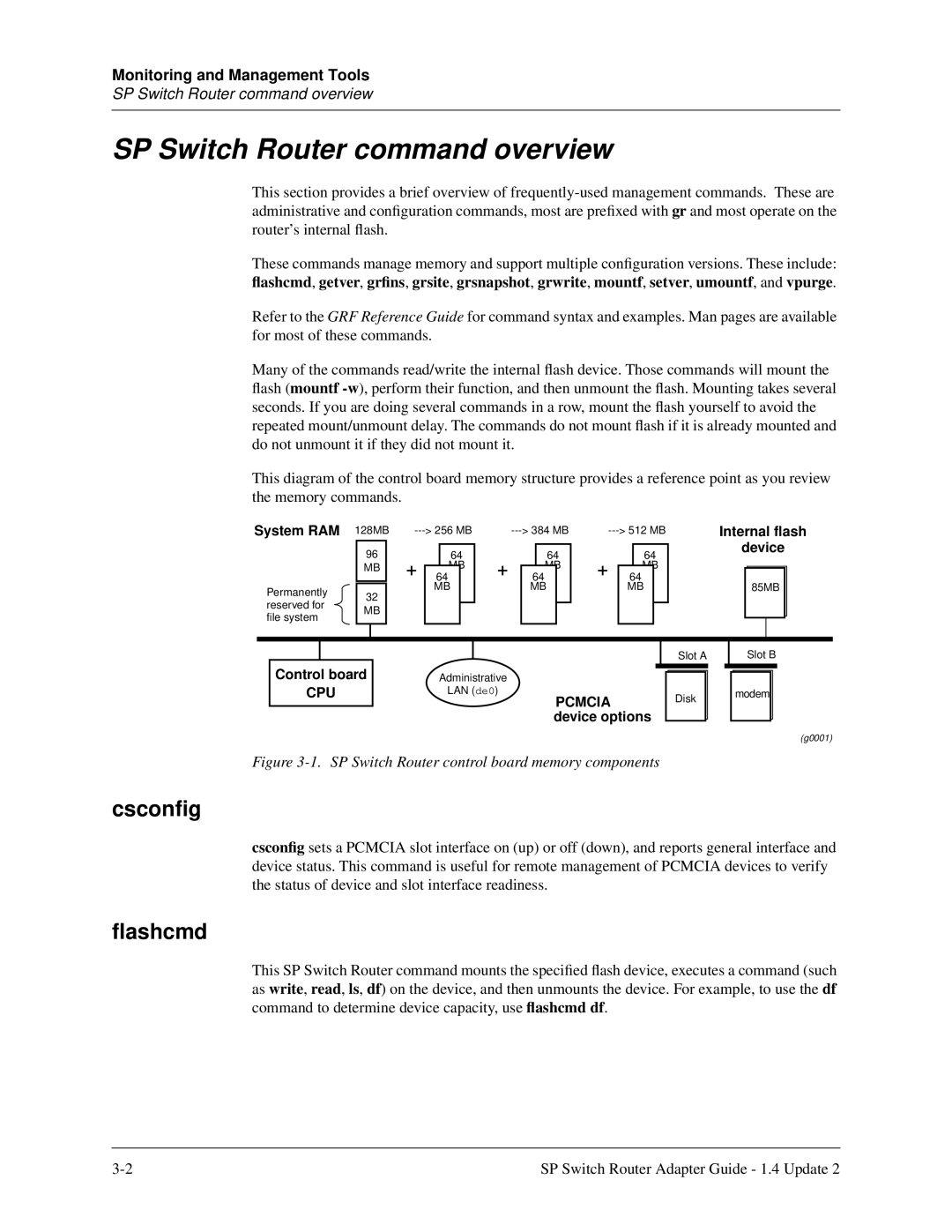 Lucent Technologies 9077 16S, 9077 04S, 9076 manual SP Switch Router command overview, Csconﬁg, ﬂashcmd 