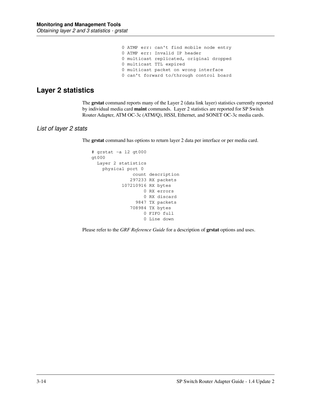 Lucent Technologies 9077 16S, 9077 04S, 9076 manual Layer 2 statistics, List of layer 2 stats 