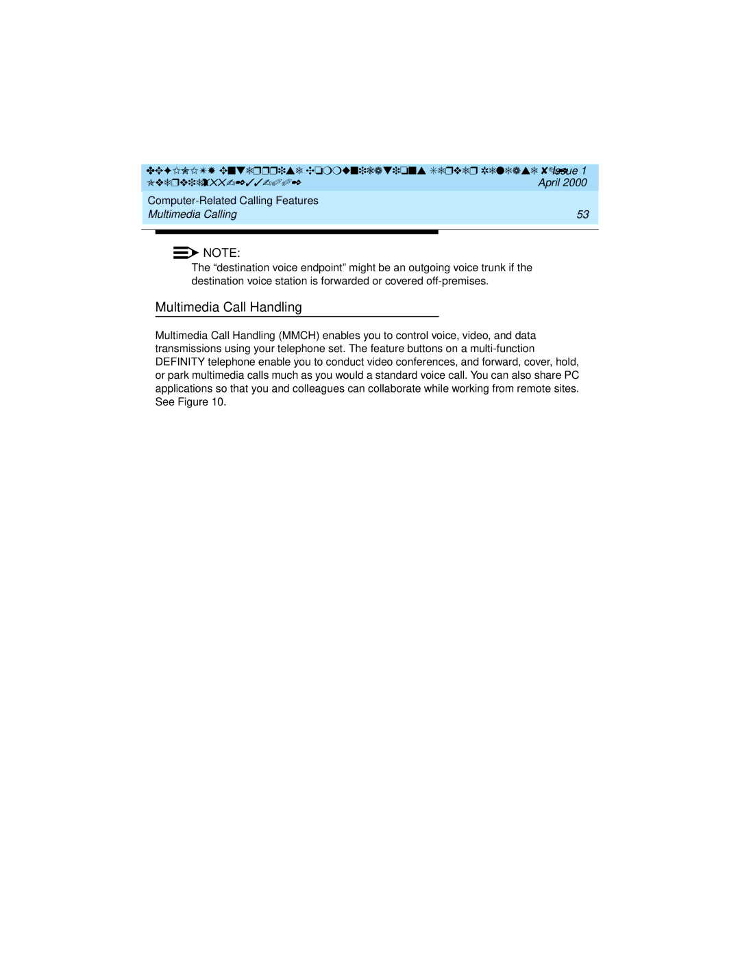 Lucent Technologies 8400, 9400 manual Multimedia Call Handling, Computer-Related Calling Features Multimedia Calling 