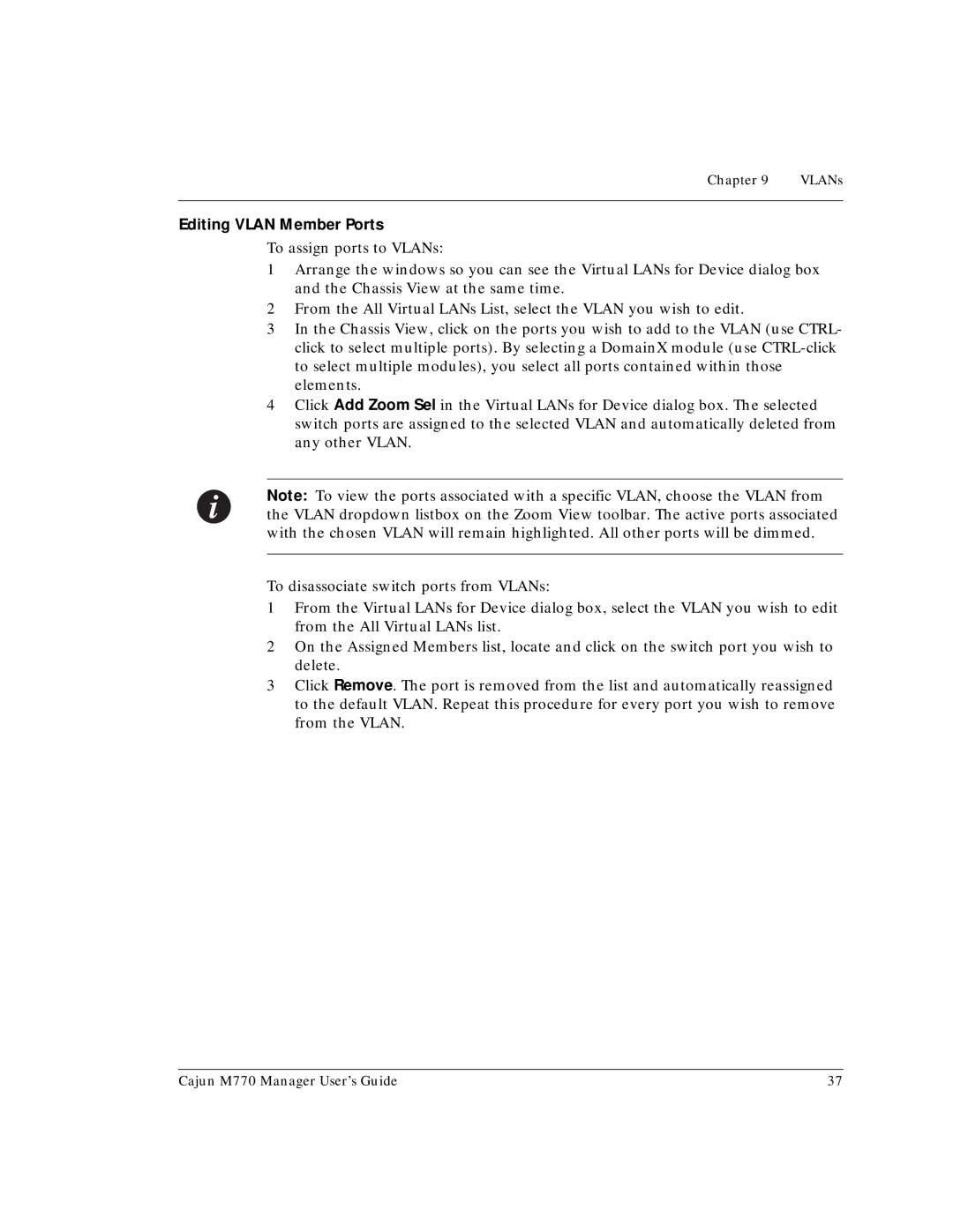 Lucent Technologies Cajun M770 manual Editing Vlan Member Ports 