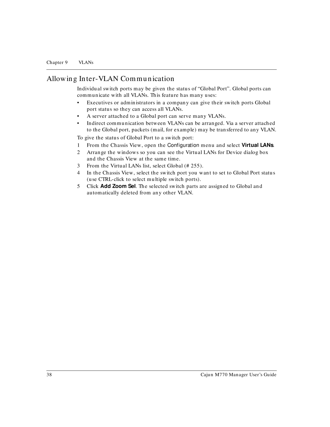 Lucent Technologies Cajun M770 manual Allowing Inter-VLAN Communication 