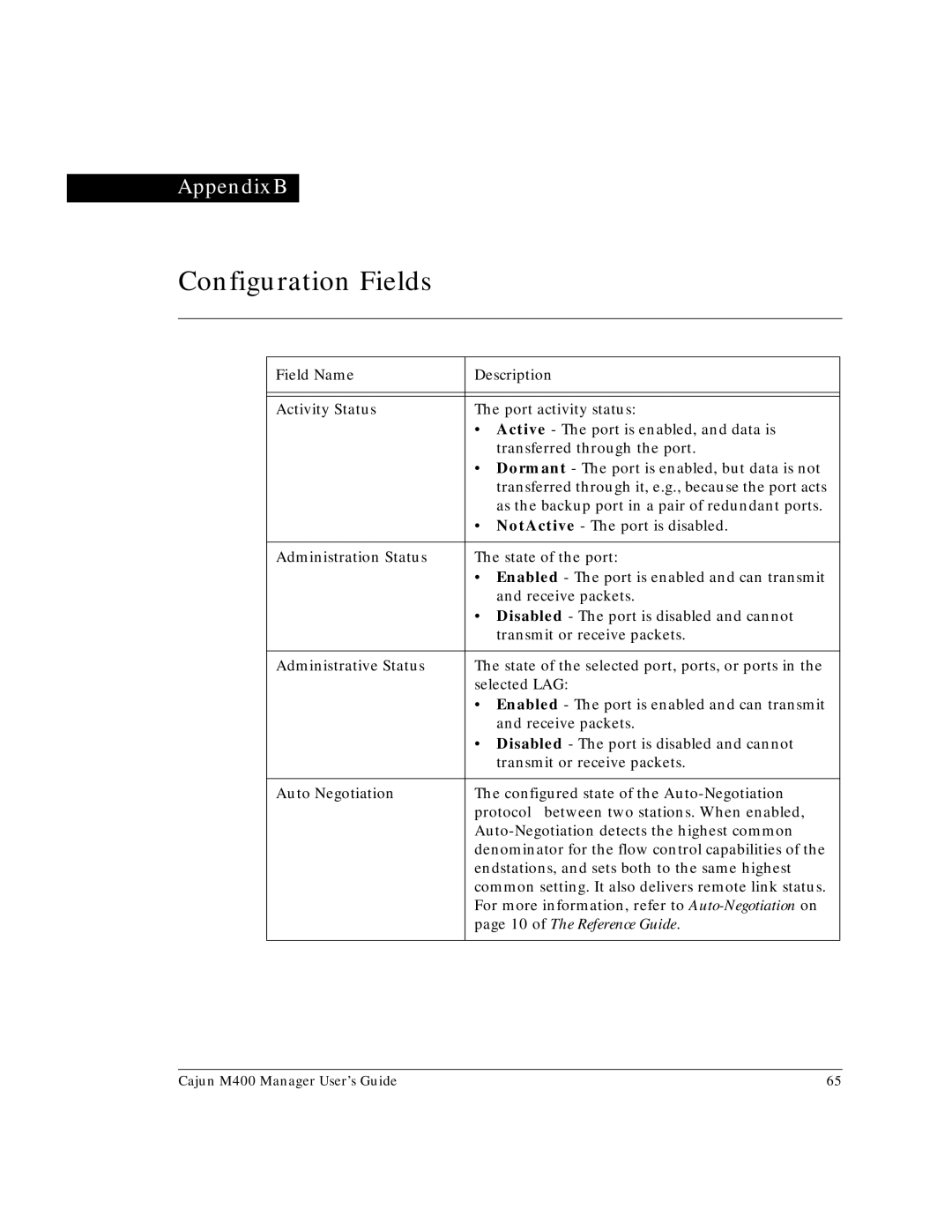 Lucent Technologies Cajun M770 manual Configuration Fields, of The Reference Guide 