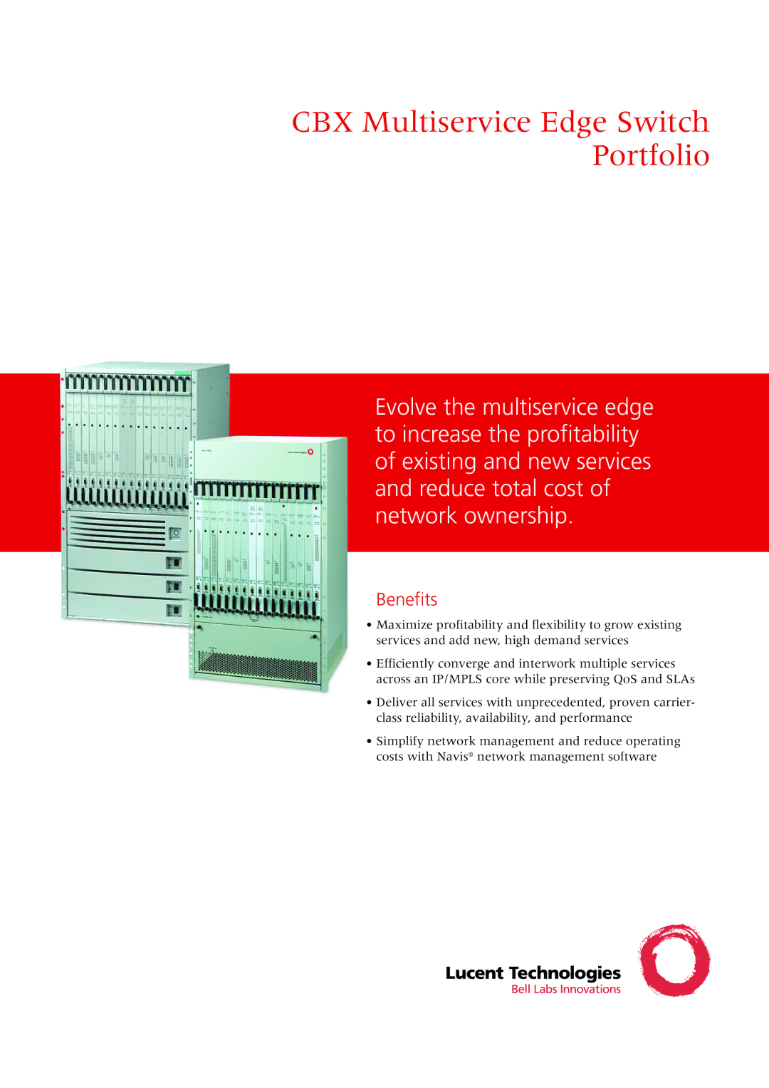 Lucent Technologies manual CBX Multiservice Edge Switch Portfolio, Benefits 