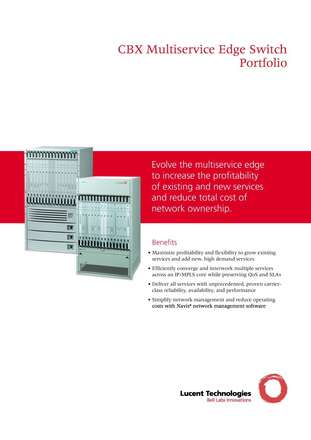 Lucent Technologies manual CBX Multiservice Edge Switch Portfolio, Benefits 