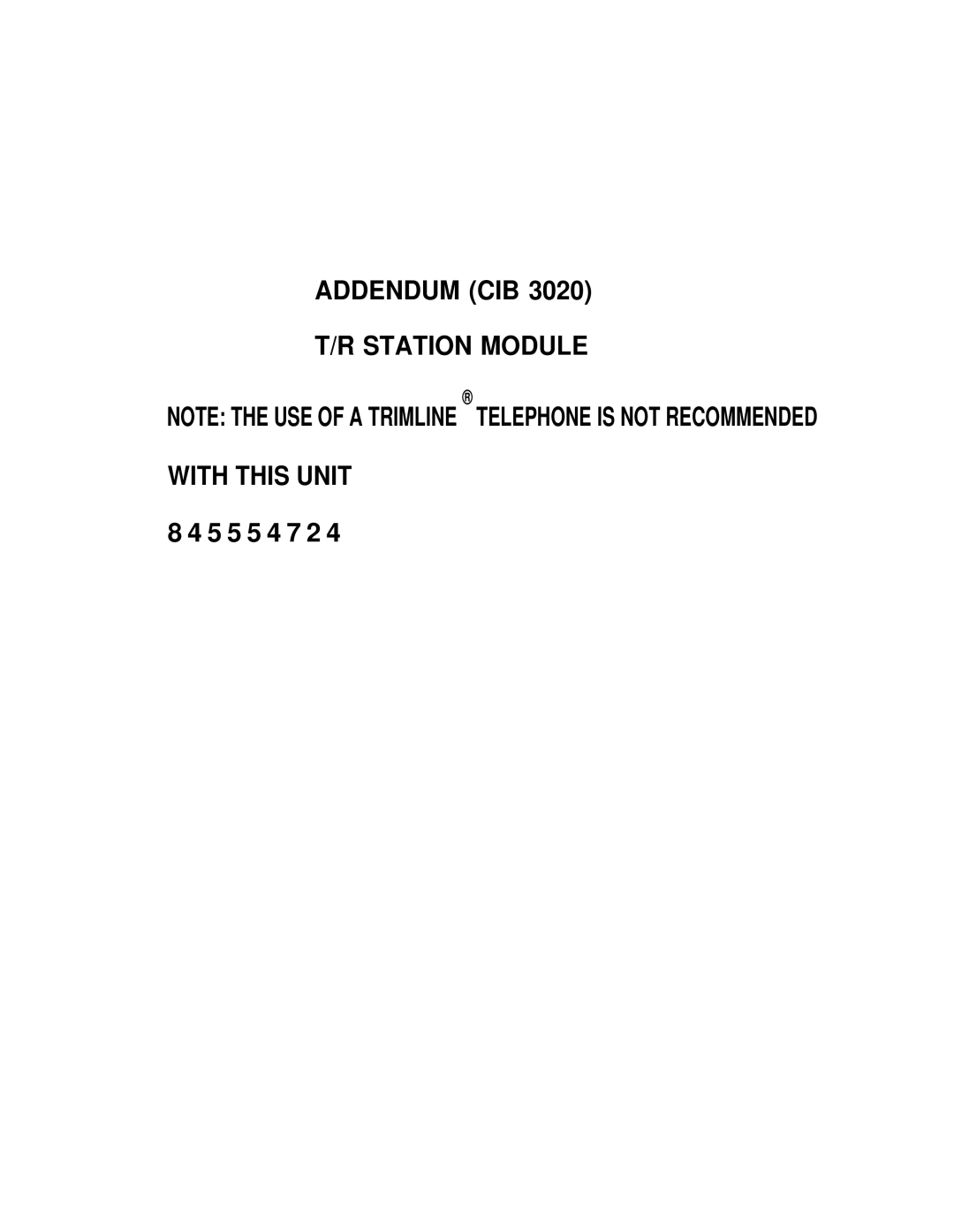 Lucent Technologies CIB 3020 manual Addendum CIB Station Module 