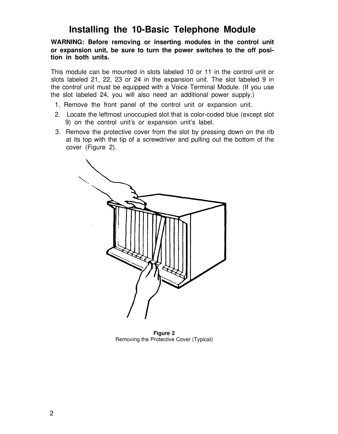 Lucent Technologies CIB 3020 manual Installing the 10-Basic Telephone Module 