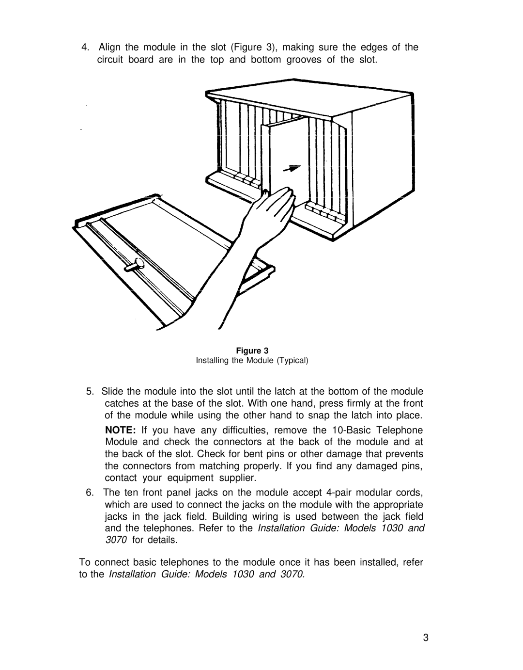 Lucent Technologies CIB 3020 manual Installing the Module Typical 