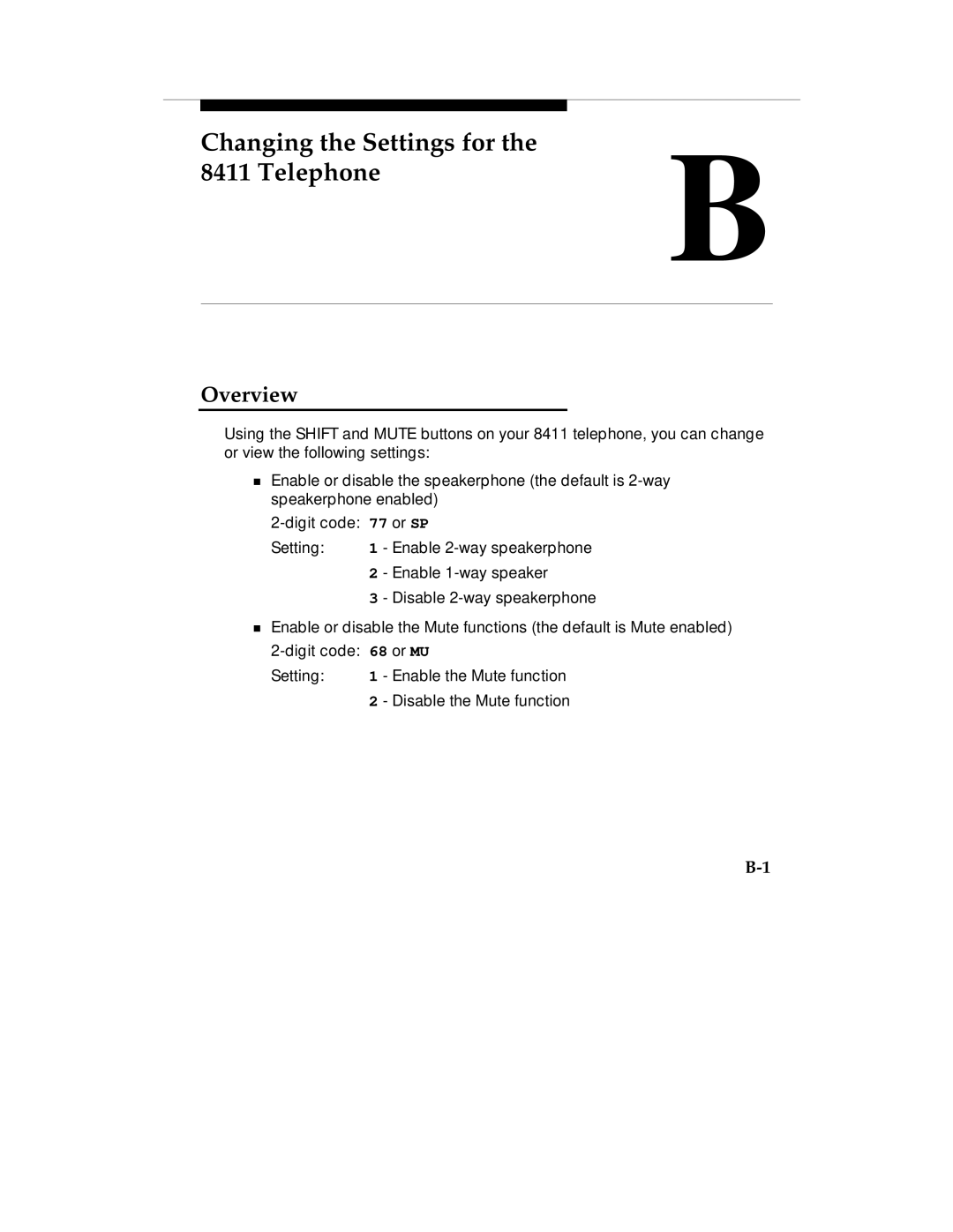 Lucent Technologies Comcode 108239393 manual Changing the Settings for Telephone 