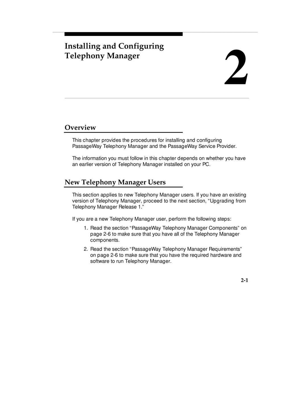 Lucent Technologies Comcode 108239393 manual Overview, New Telephony Manager Users 