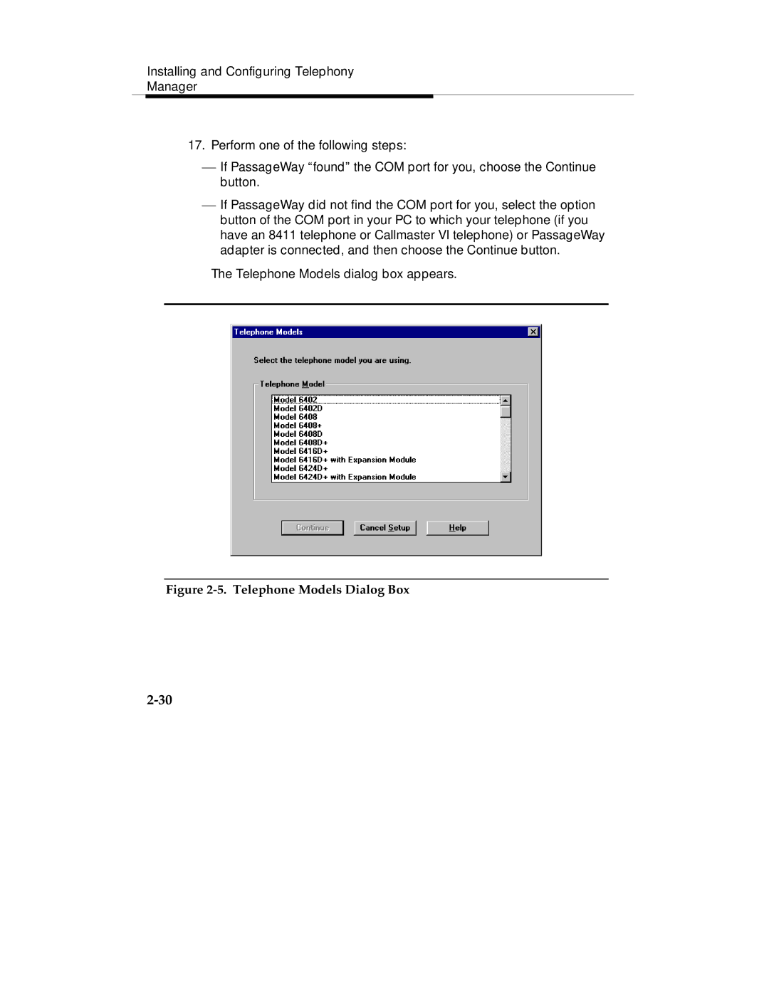 Lucent Technologies Comcode 108239393 manual Telephone Models Dialog Box 