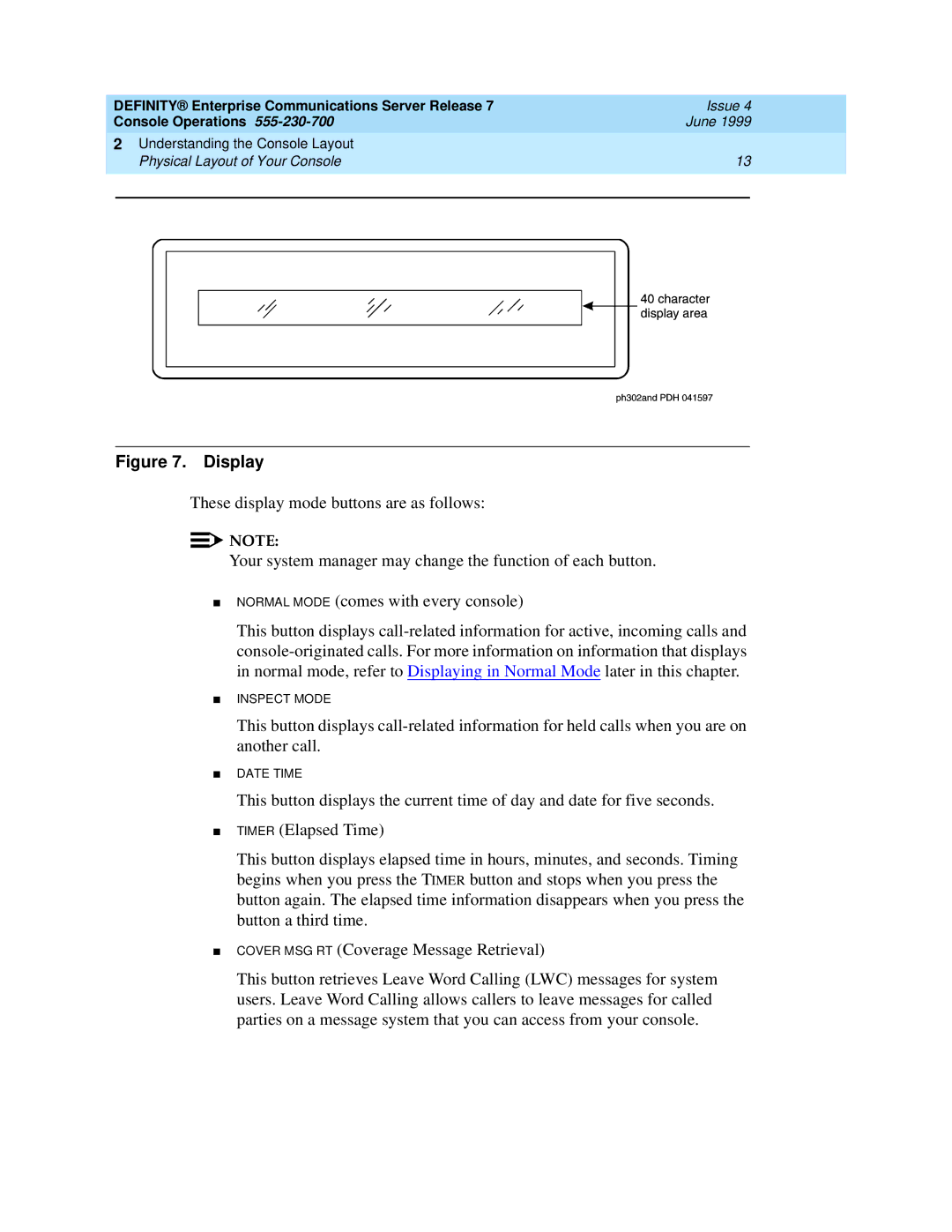 Lucent Technologies Enterprise Communications Server manual Inspect Mode 