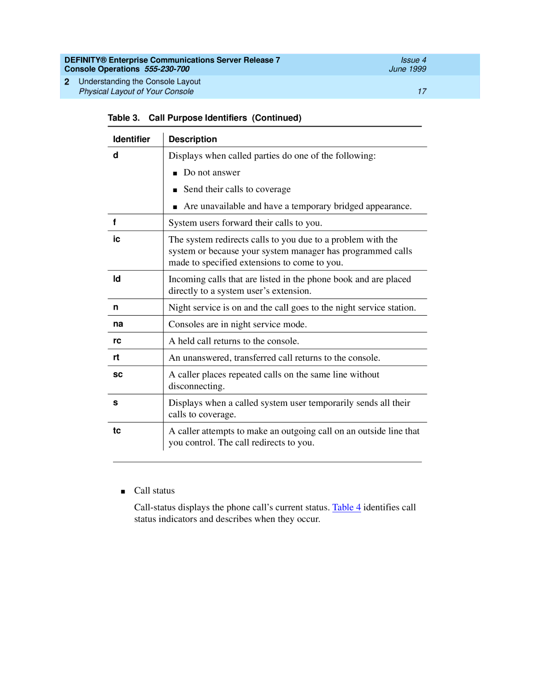 Lucent Technologies Enterprise Communications Server manual Displays when called parties do one of the following 