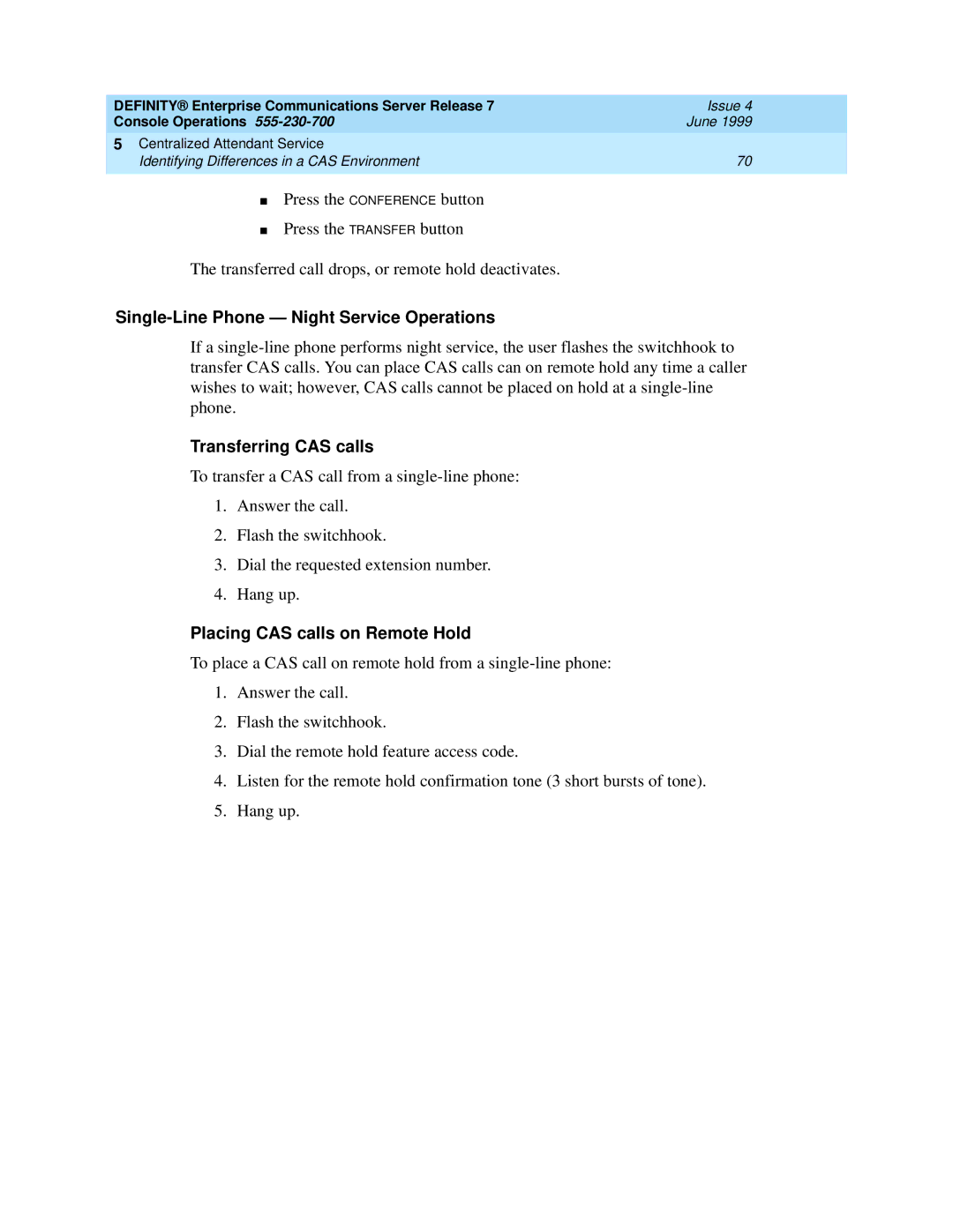 Lucent Technologies Enterprise Communications Server manual Single-Line Phone Night Service Operations 