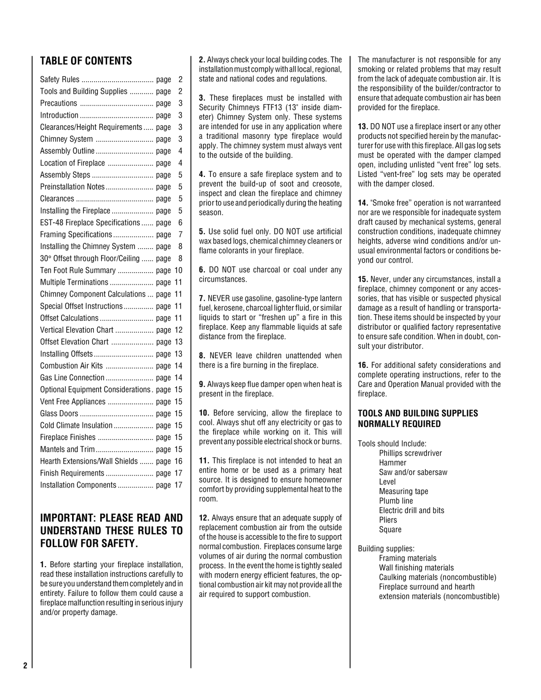 Lucent Technologies EST-48 installation instructions Table of Contents 