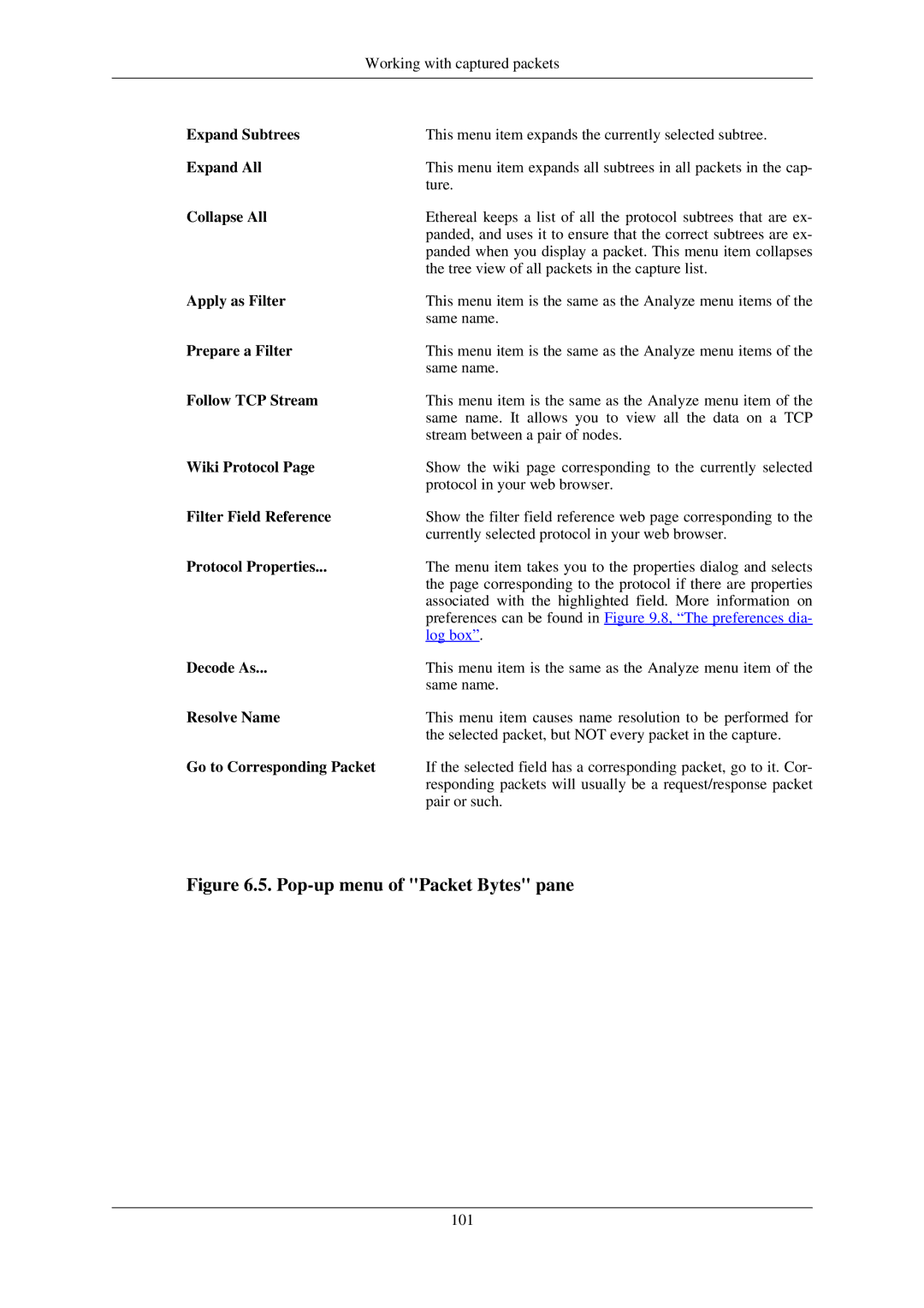 Lucent Technologies Ethereal manual Filter Field Reference, Protocol Properties, Go to Corresponding Packet 