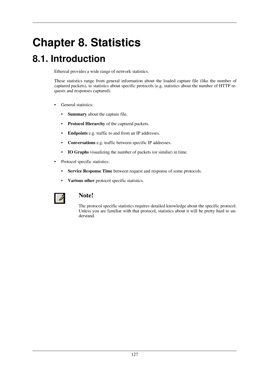 Lucent Technologies Ethereal manual Statistics, Introduction 