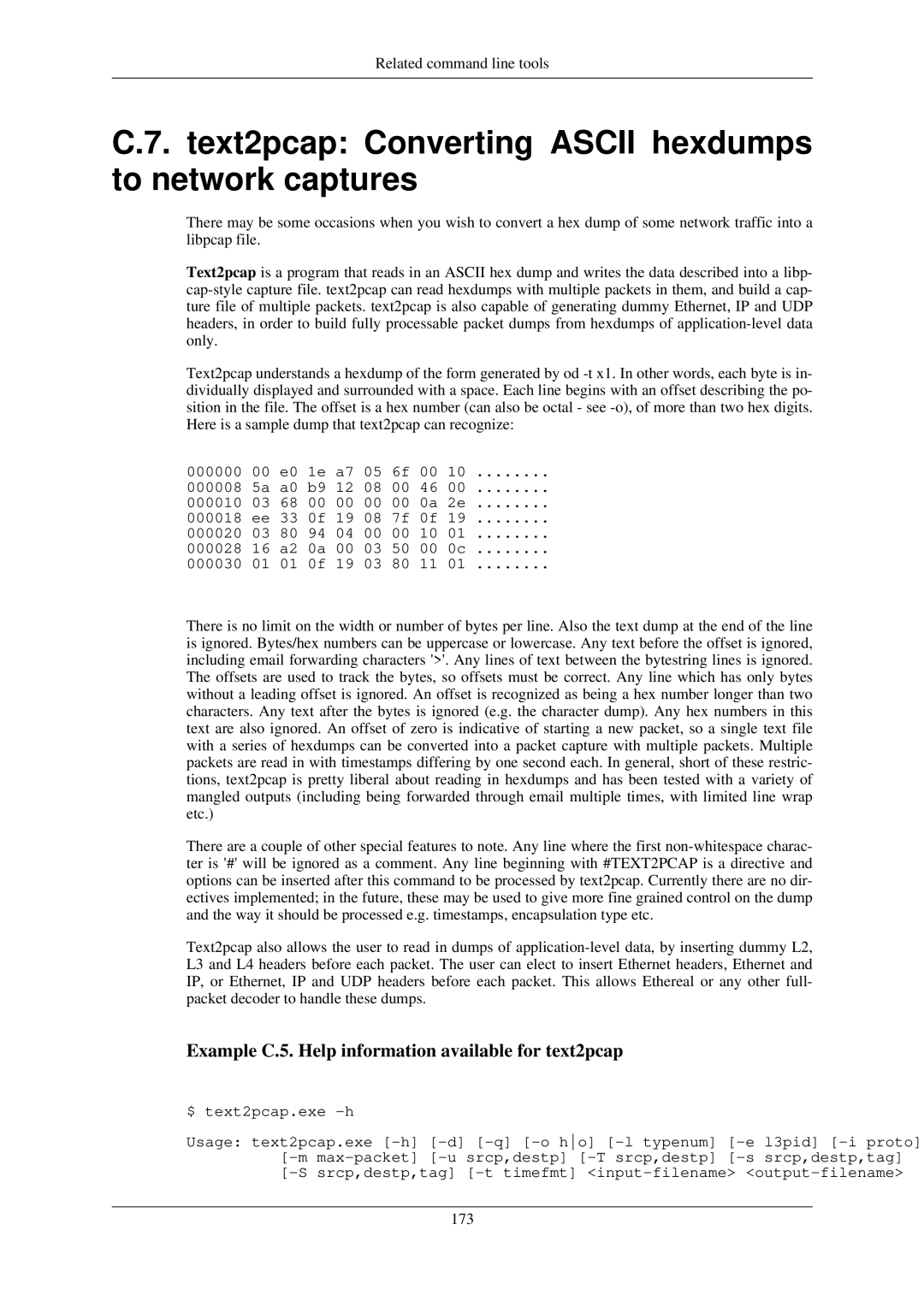 Lucent Technologies Ethereal manual Text2pcap Converting Ascii hexdumps to network captures 