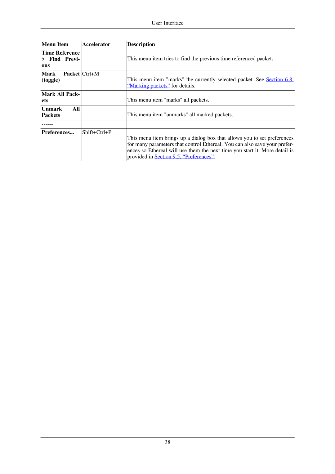 Lucent Technologies Ethereal manual User Interface, Marking packets for details 