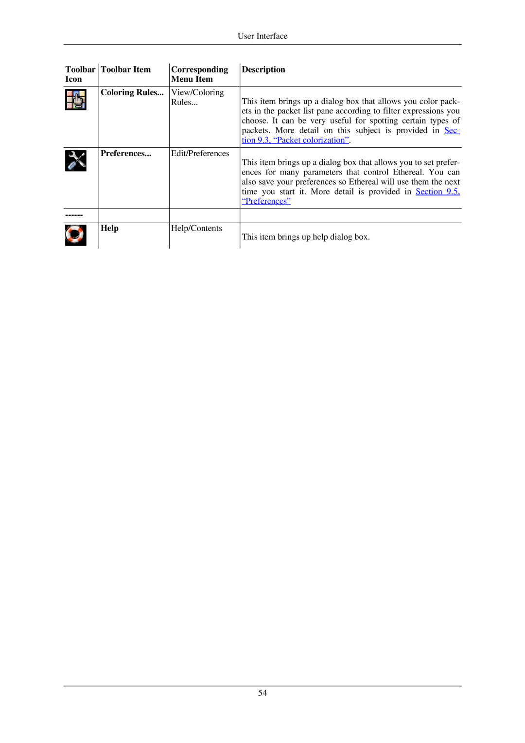 Lucent Technologies Ethereal manual Tion 9.3, Packet colorization 