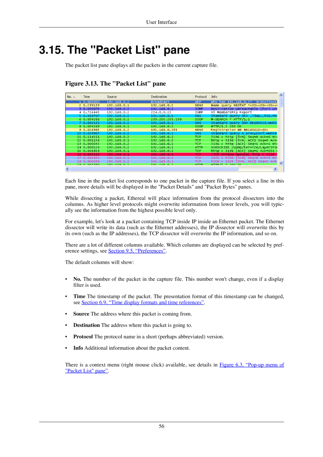 Lucent Technologies Ethereal manual The Packet List pane 