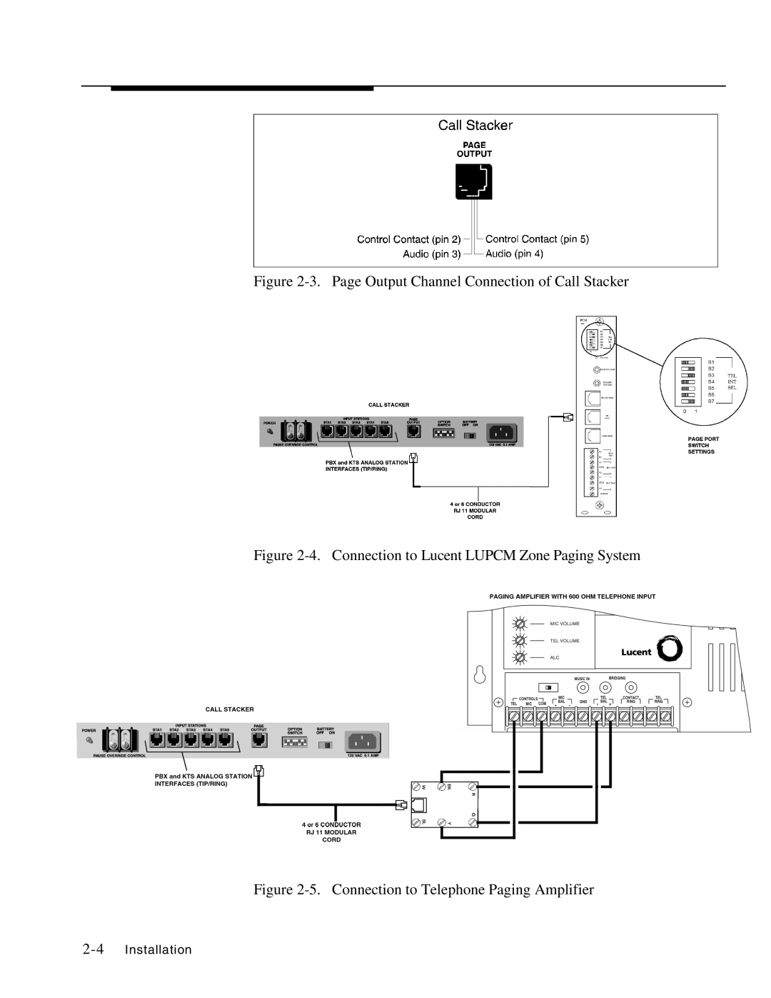 Lucent Technologies LULCST manual Output Channel Connection of Call Stacker 