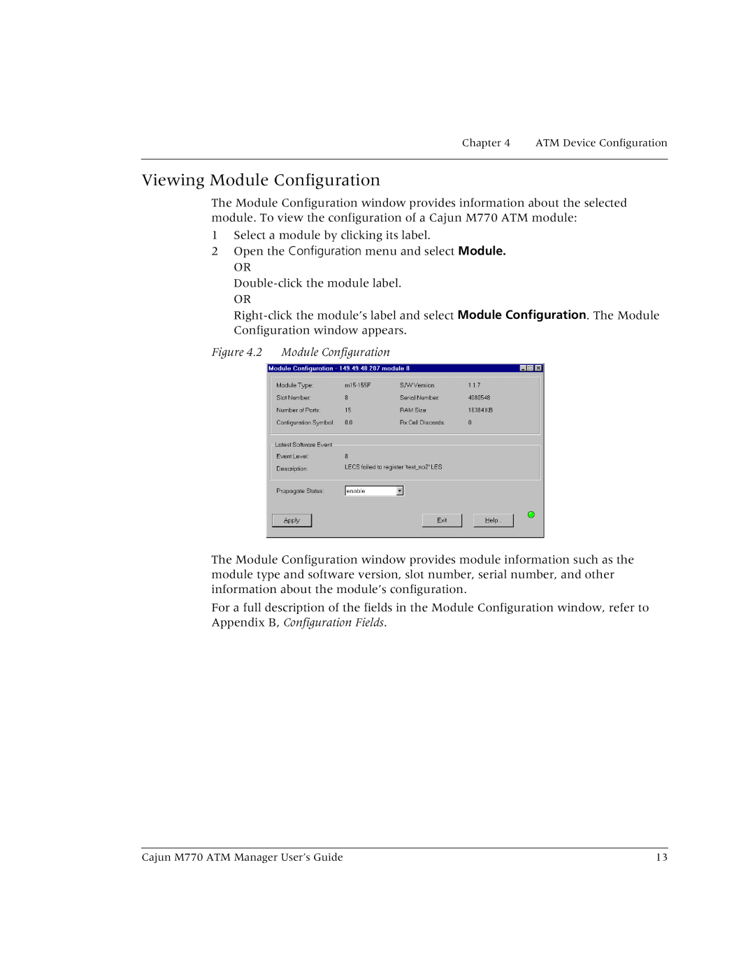 Lucent Technologies M770 manual Viewing Module Configuration 