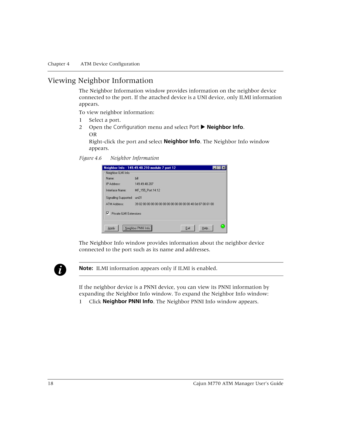 Lucent Technologies M770 manual Viewing Neighbor Information 