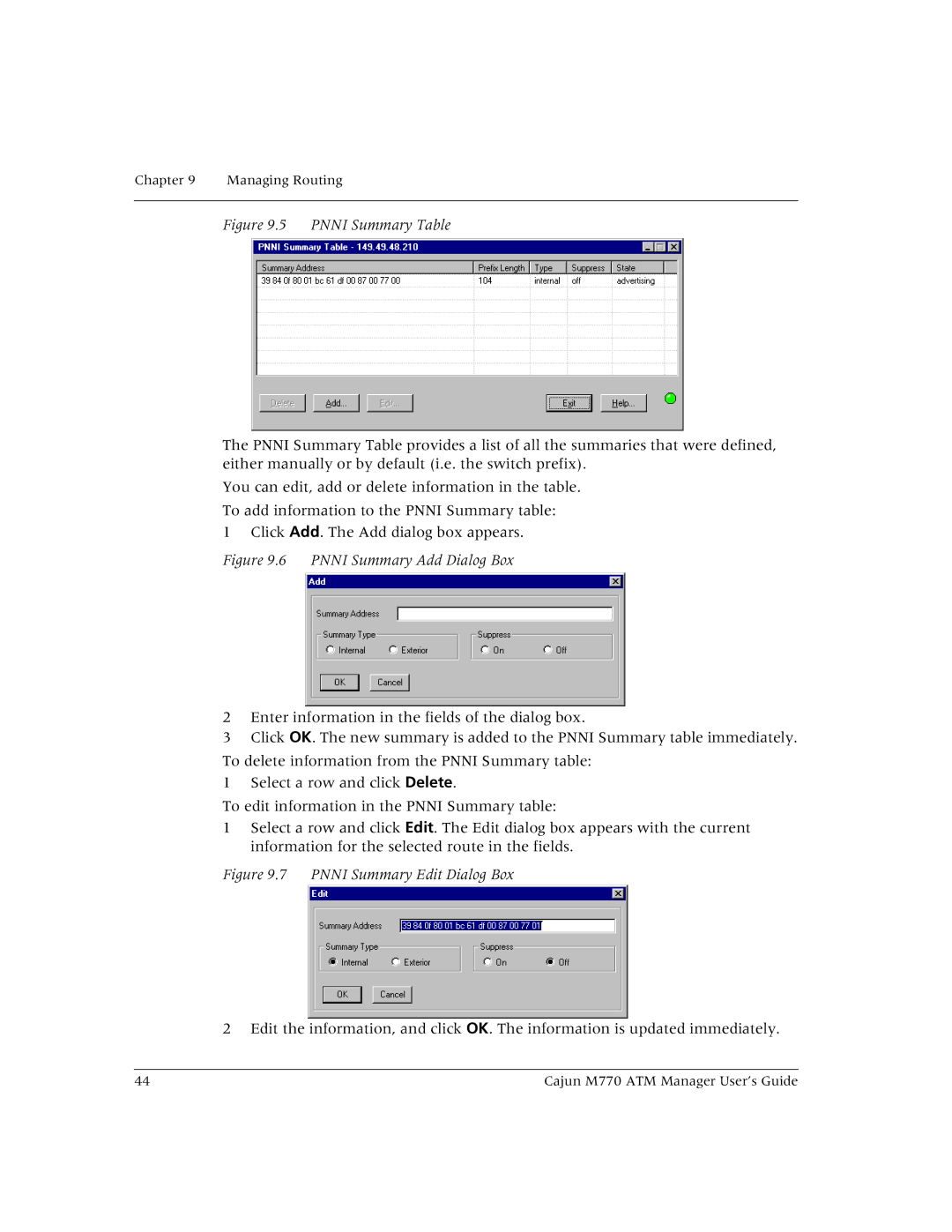 Lucent Technologies M770 manual Pnni Summary Table 