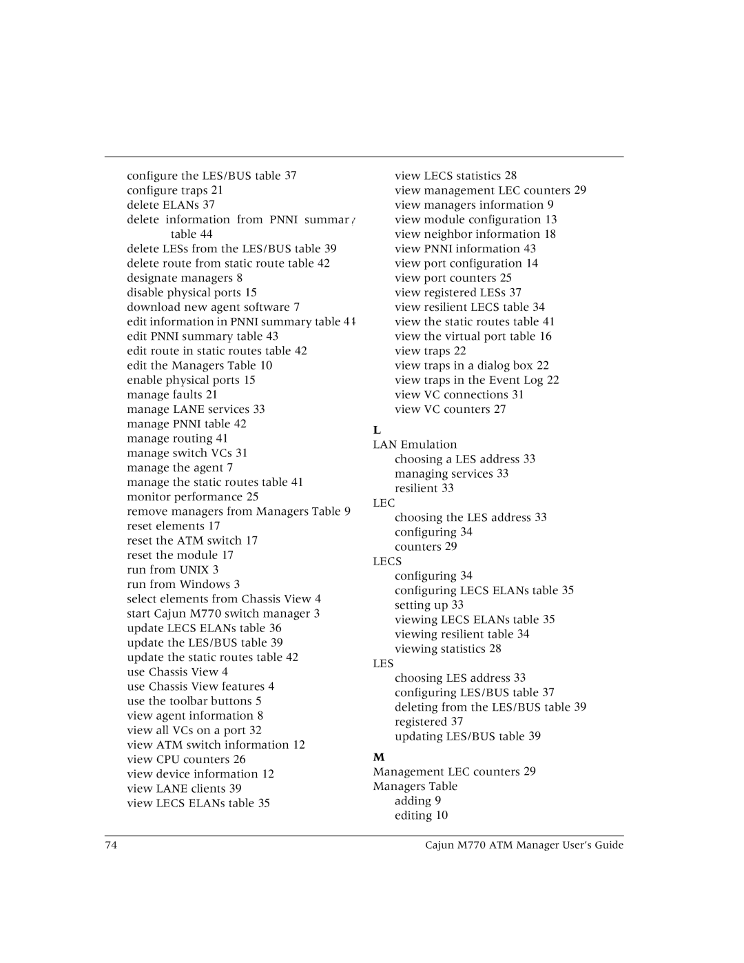 Lucent Technologies M770 manual Lec 