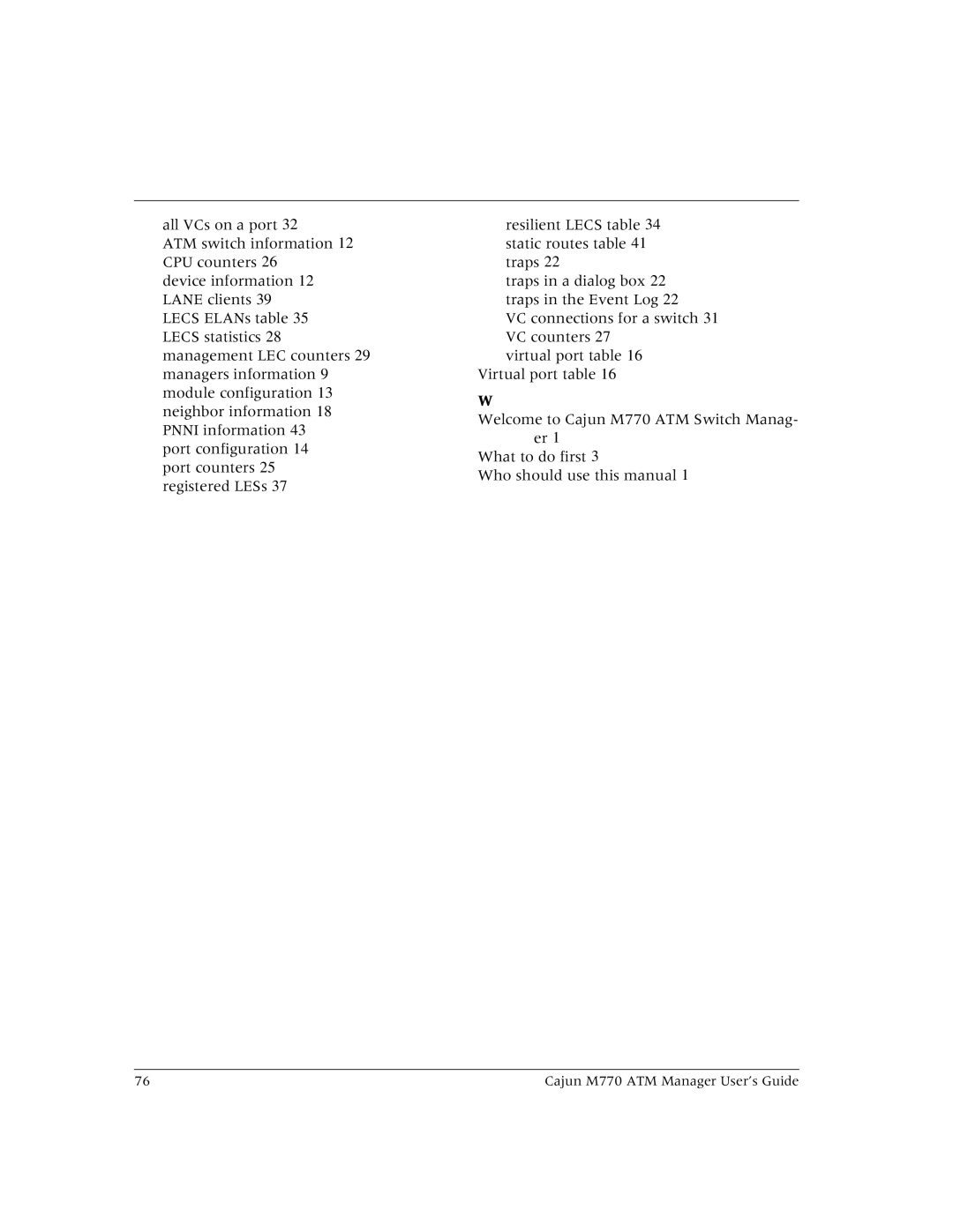 Lucent Technologies manual Cajun M770 ATM Manager User’s Guide 