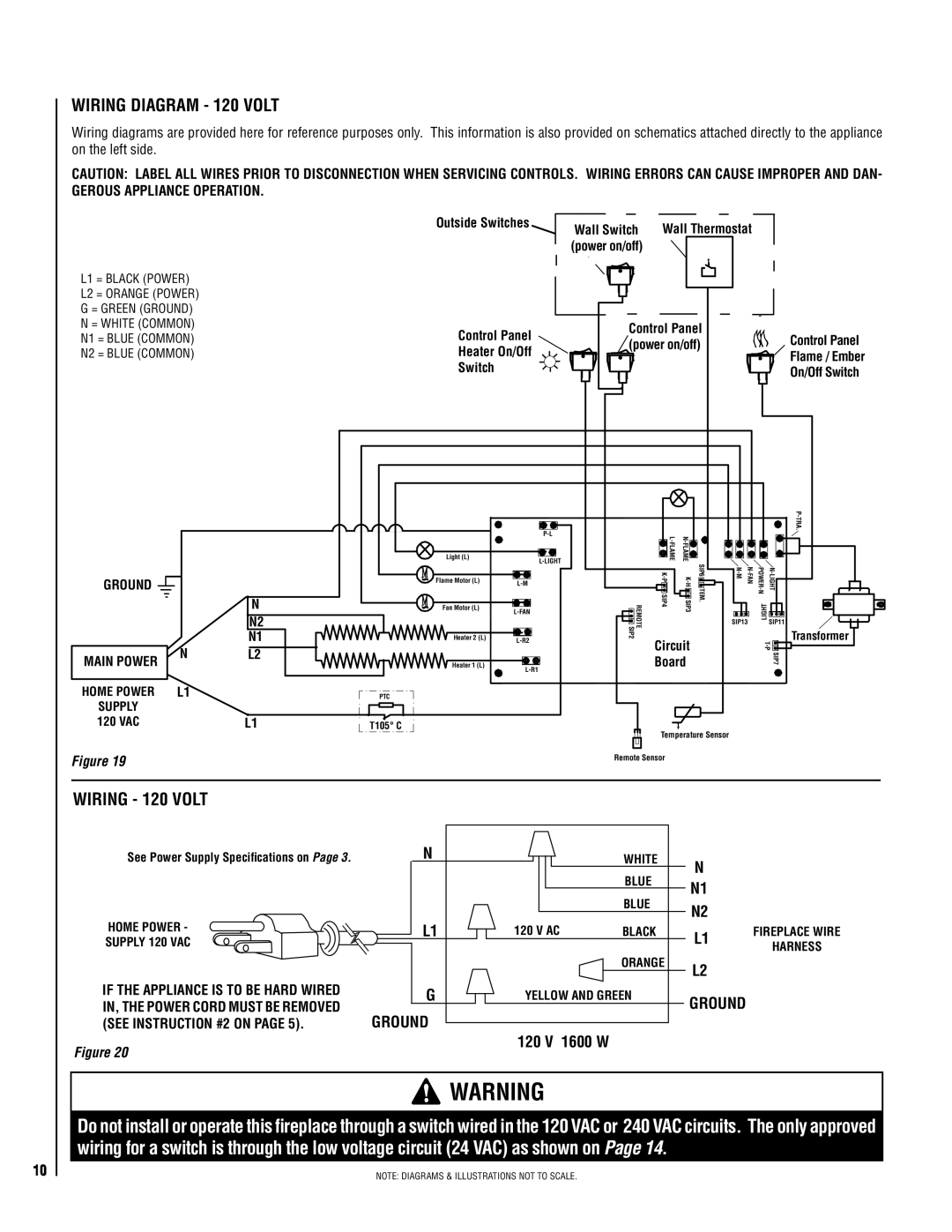 Lucent Technologies MPE-33R warranty Wiring Diagram 120 volt, Wiring 120 volt, Ground 120 v 1600 w 