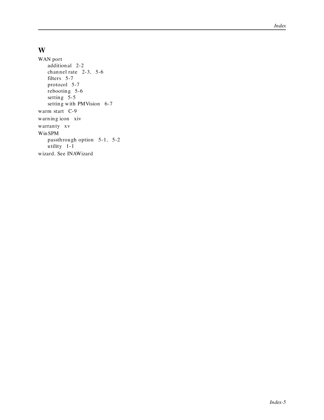 Lucent Technologies Network Access Module manual Index-5 