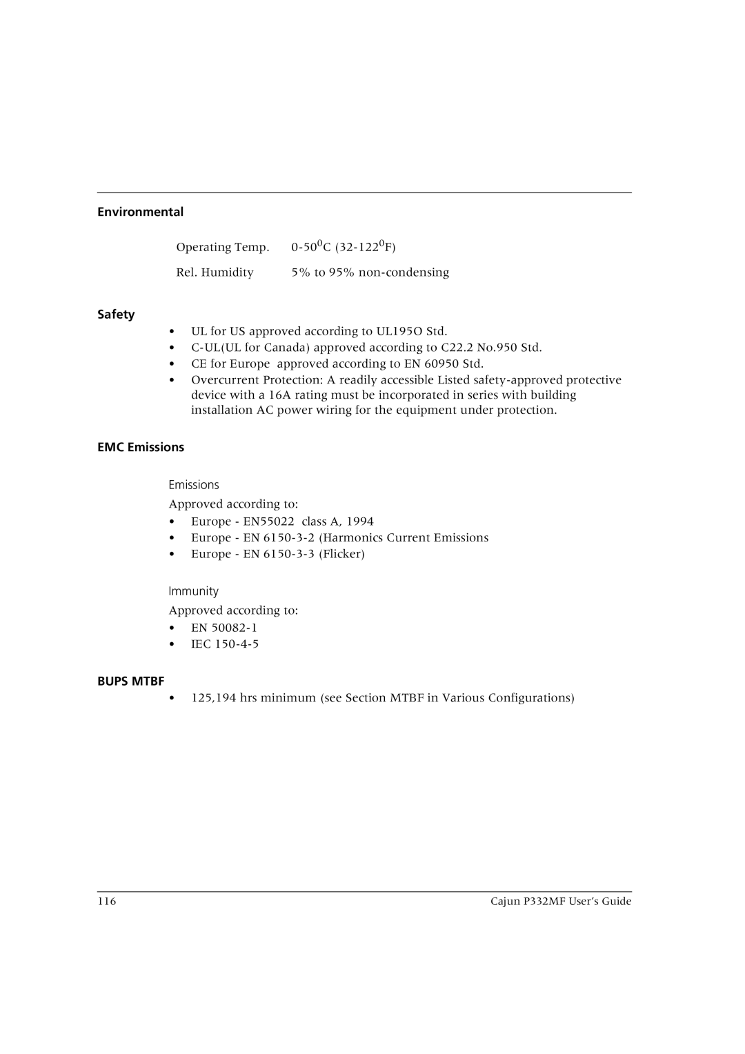 Lucent Technologies P332MF manual Bups Mtbf 