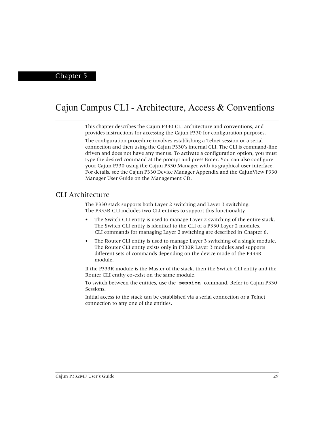 Lucent Technologies P332MF manual Cajun Campus CLI Architecture, Access & Conventions 