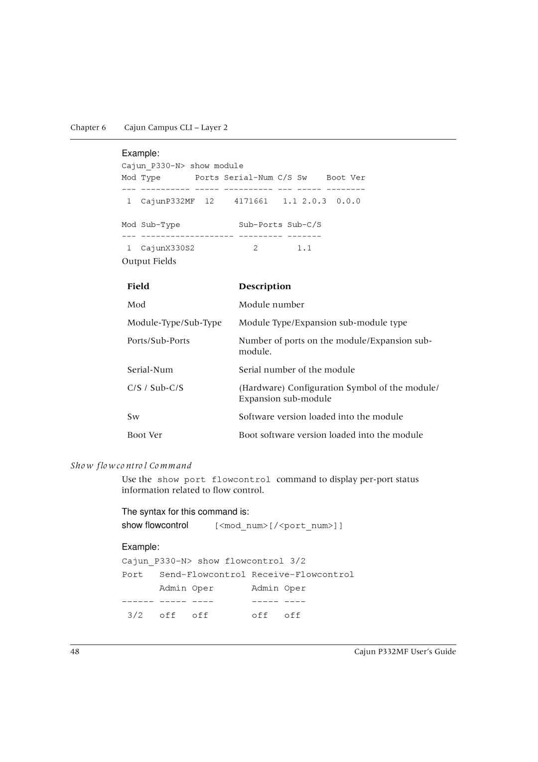 Lucent Technologies P332MF manual Show flowcontrol Command 