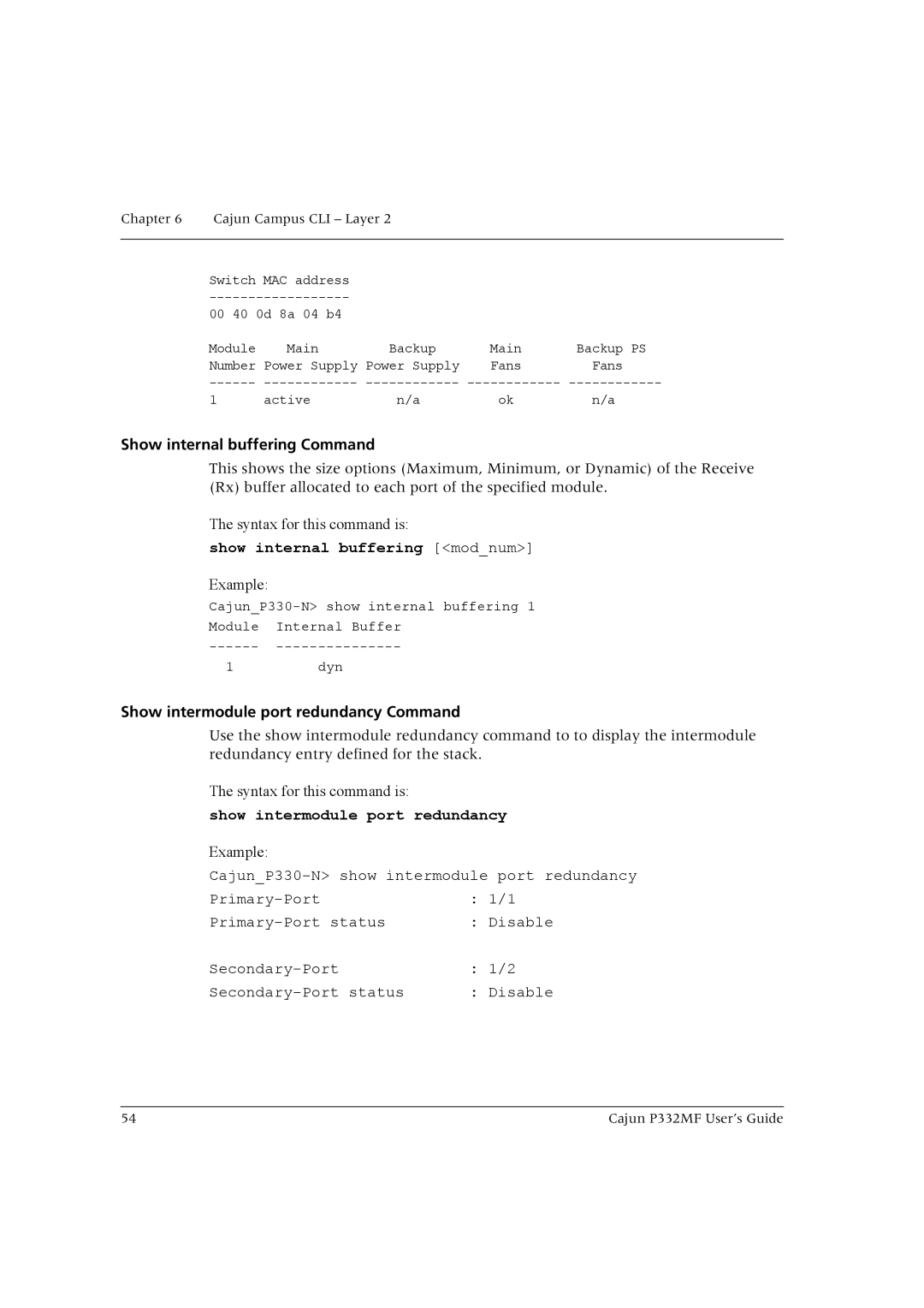 Lucent Technologies P332MF manual Show internal buffering Command, Show internal buffering modnum 