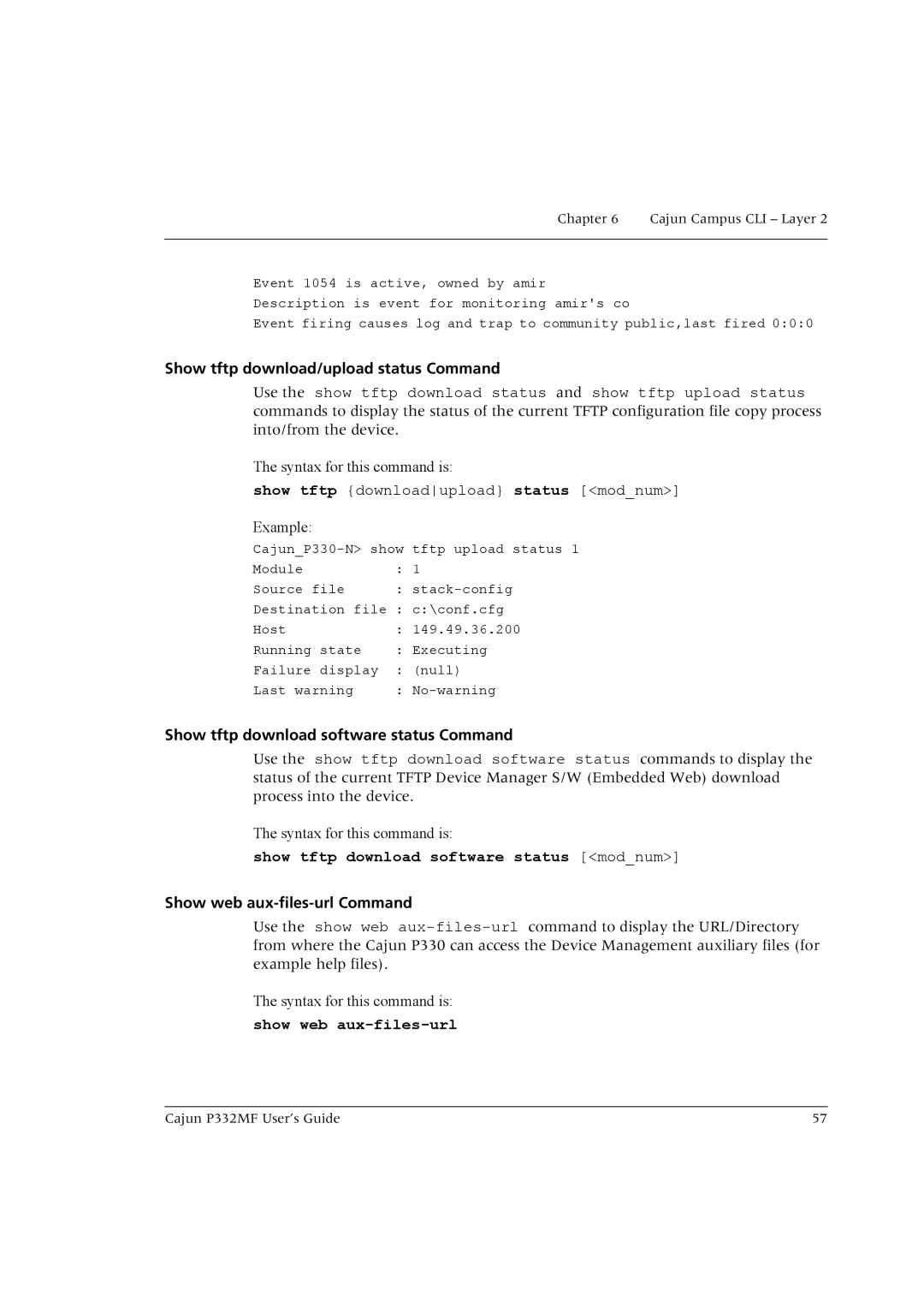 Lucent Technologies P332MF manual Show tftp download/upload status Command, Show tftp download software status Command 