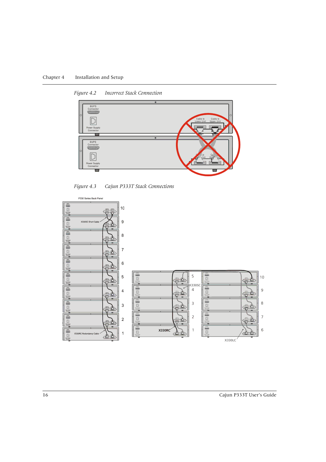 Lucent Technologies P333T manual Incorrect Stack Connection 