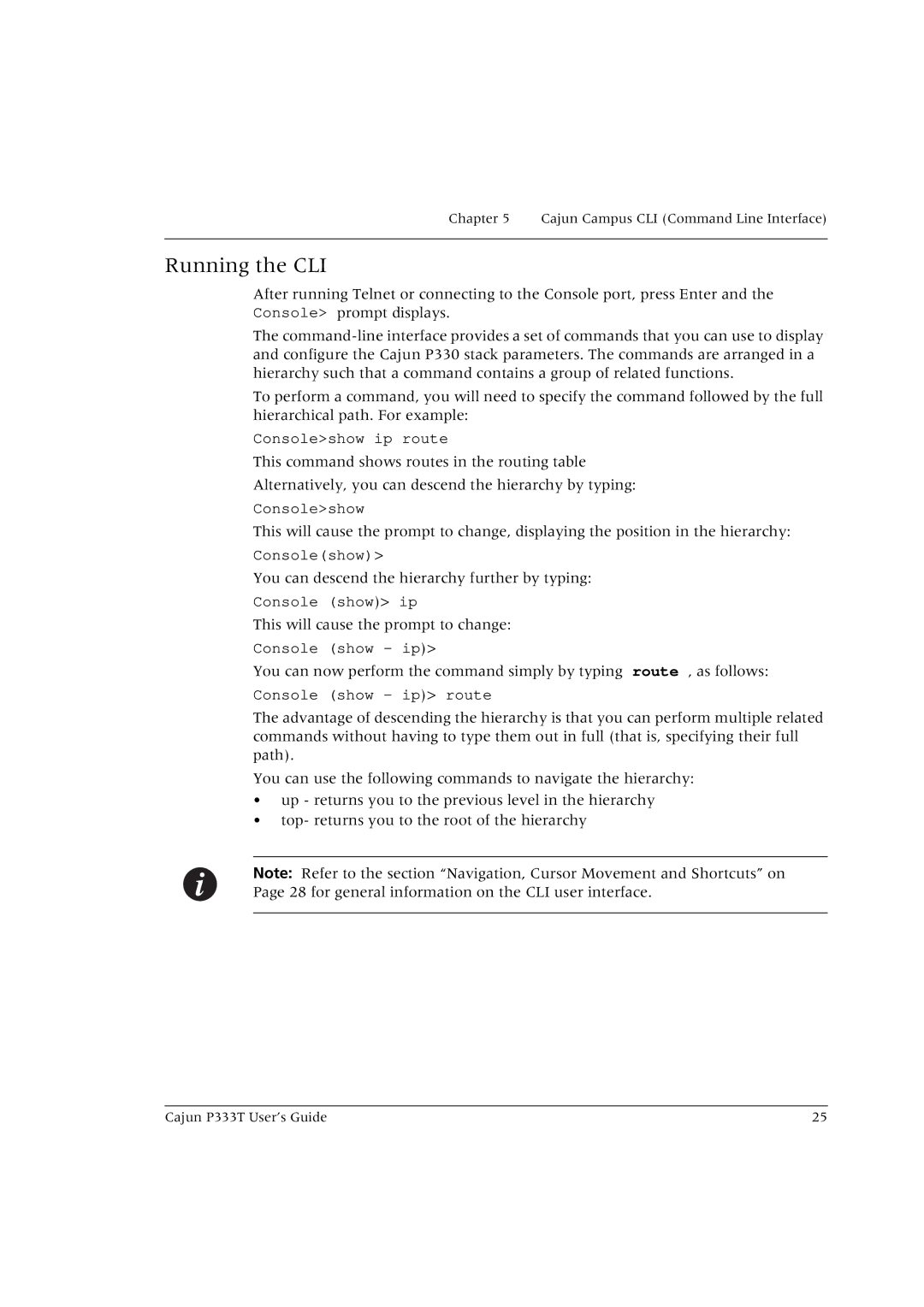 Lucent Technologies P333T manual Running the CLI 