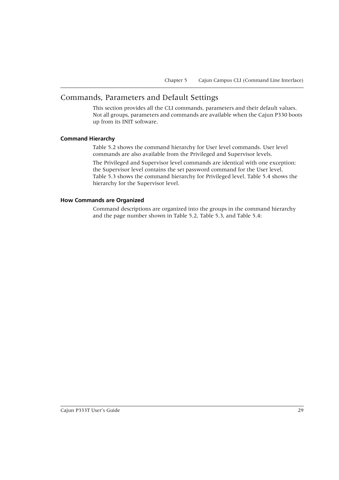 Lucent Technologies P333T manual Commands, Parameters and Default Settings, Command Hierarchy, How Commands are Organized 