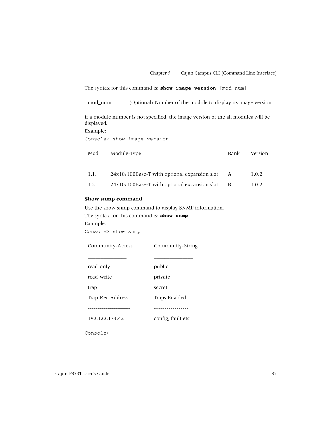 Lucent Technologies P333T manual Show snmp command 