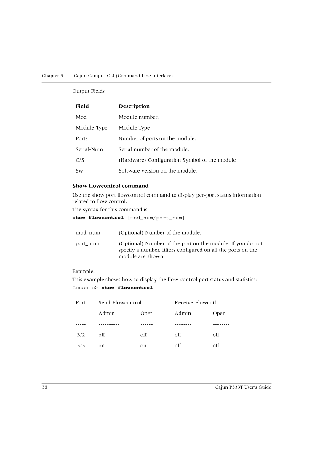 Lucent Technologies P333T manual Show flowcontrol command, Console show flowcontrol 