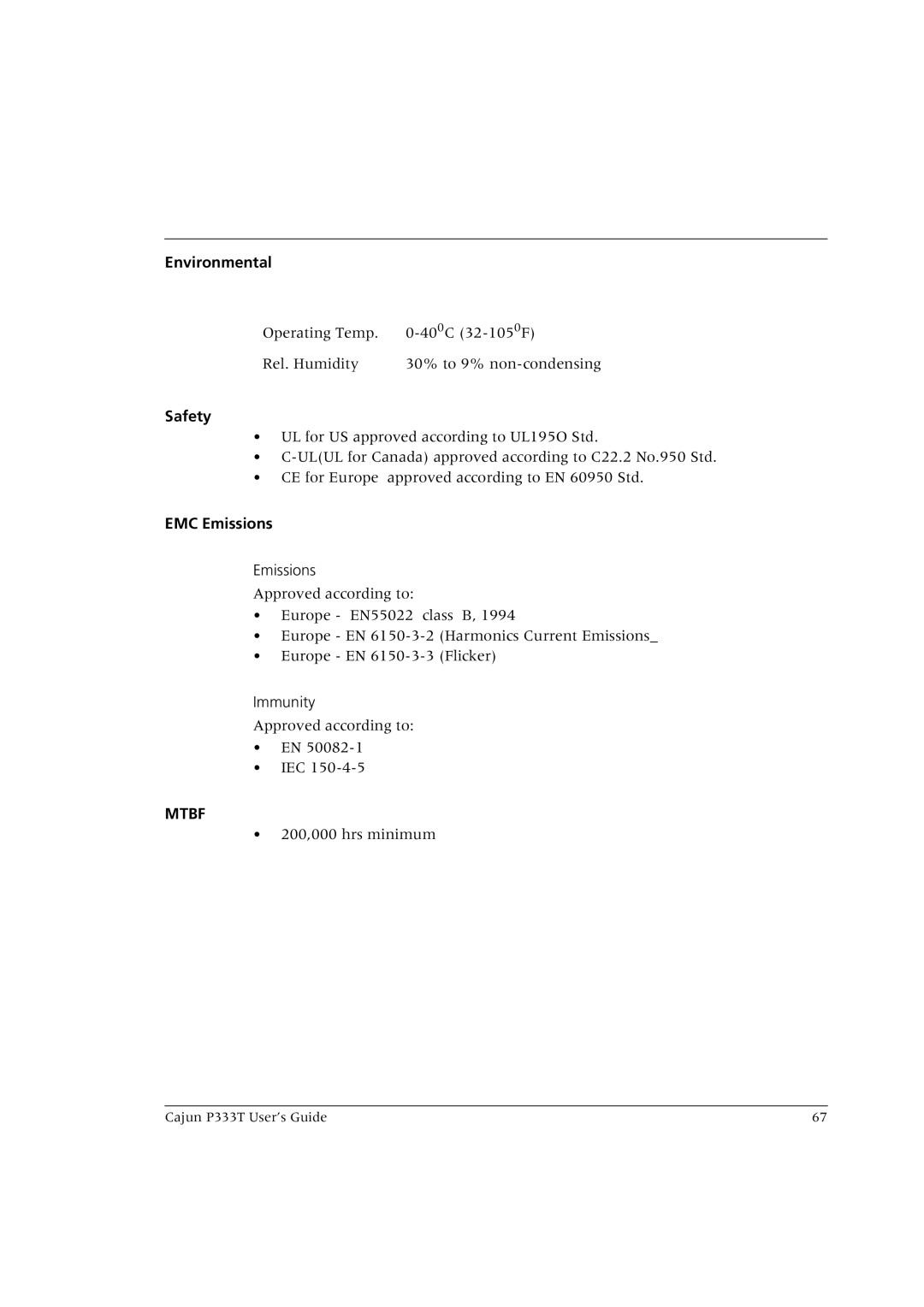 Lucent Technologies P333T manual Environmental, Safety 