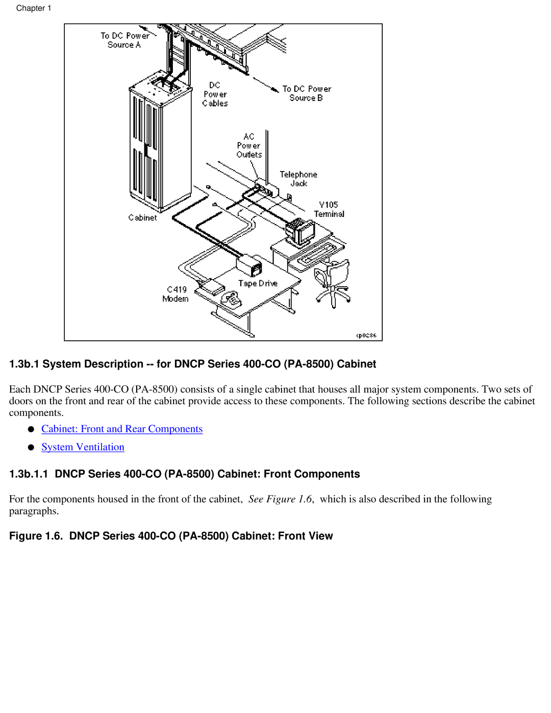 Lucent Technologies manual 3b.1.1 Dncp Series 400-CO PA-8500 Cabinet Front Components 