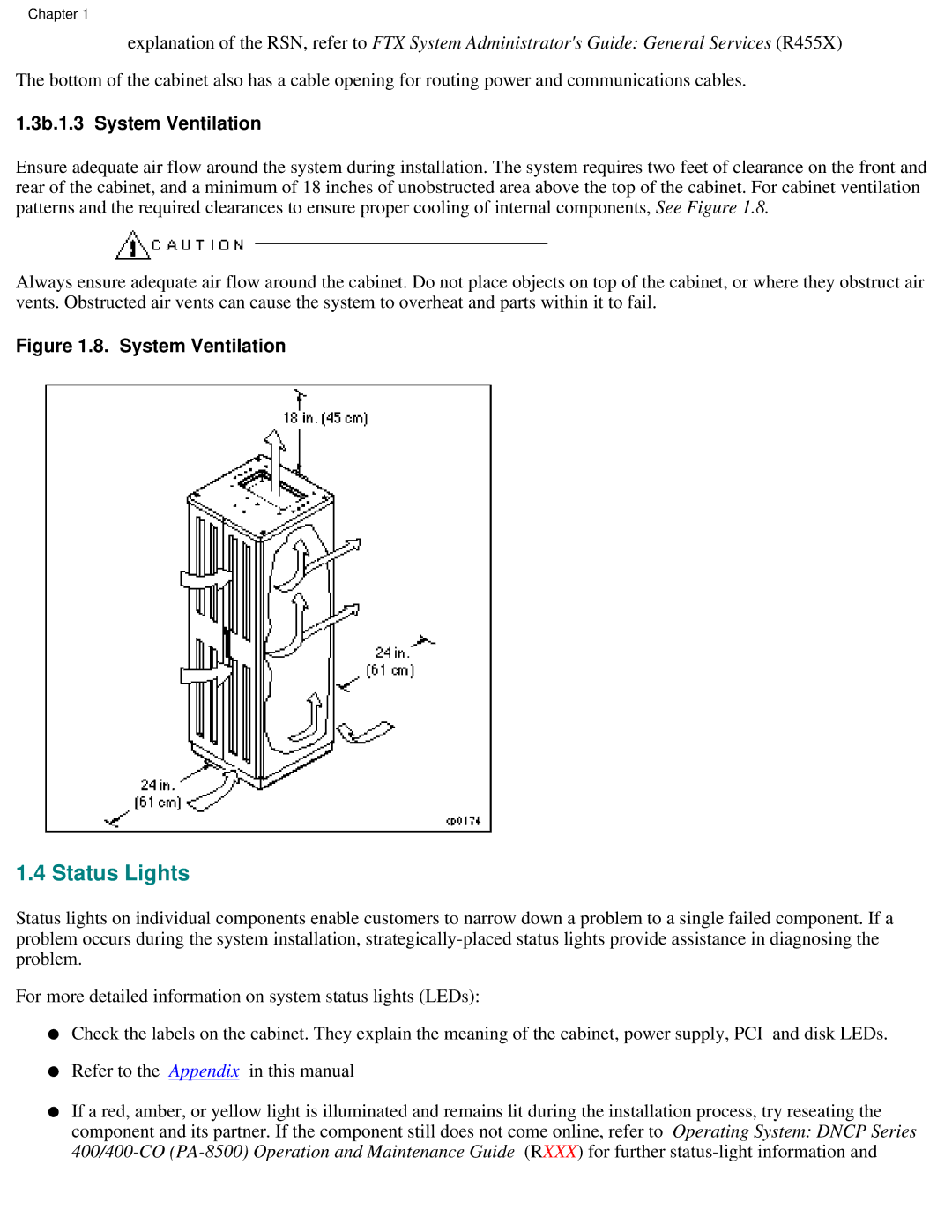 Lucent Technologies PA-8500 manual Status Lights, 3b.1.3 System Ventilation 