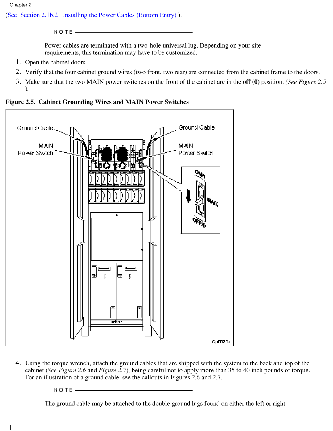 Lucent Technologies PA-8500 manual Cabinet Grounding Wires and Main Power Switches 