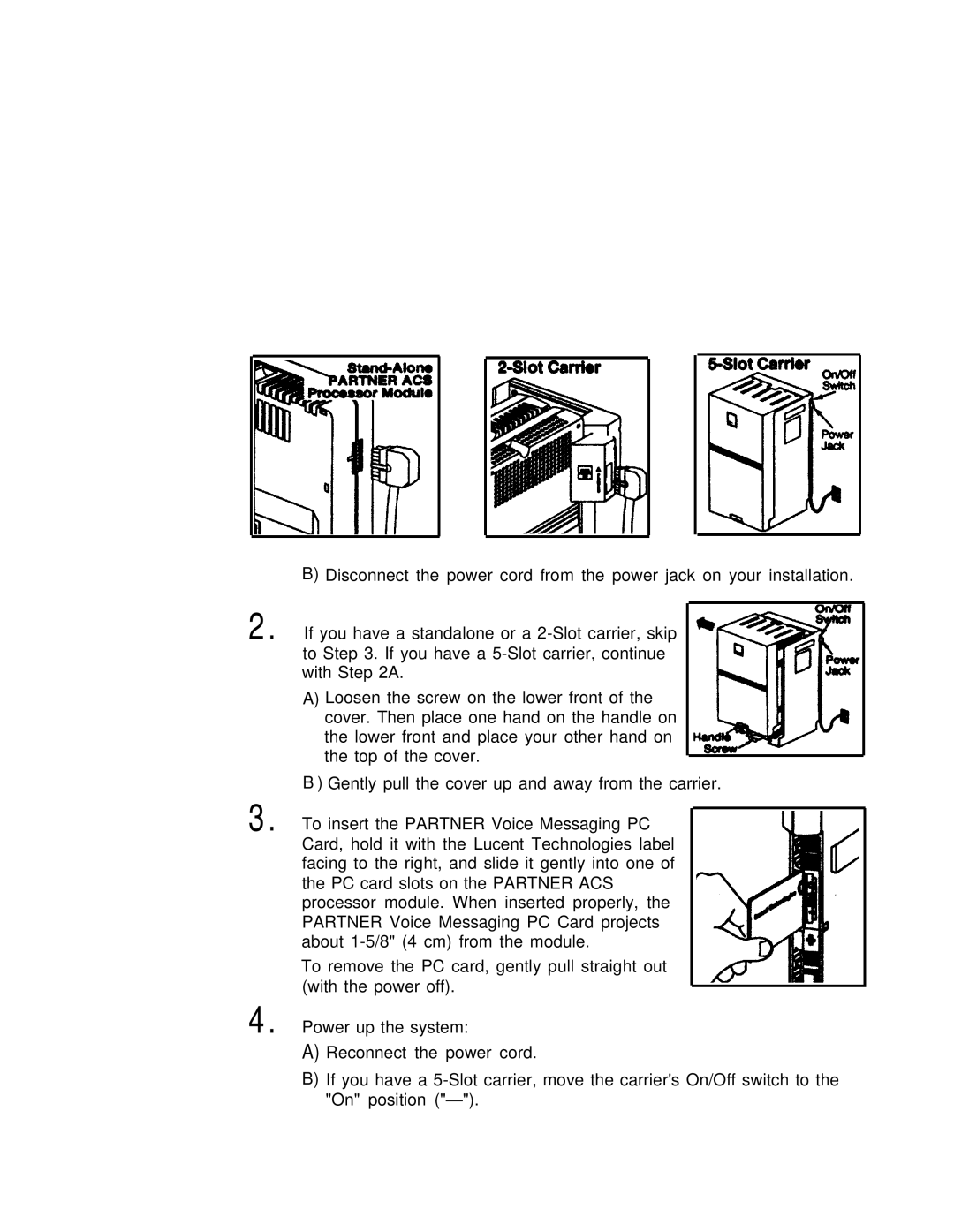 Lucent Technologies partner voice messaging card manual 