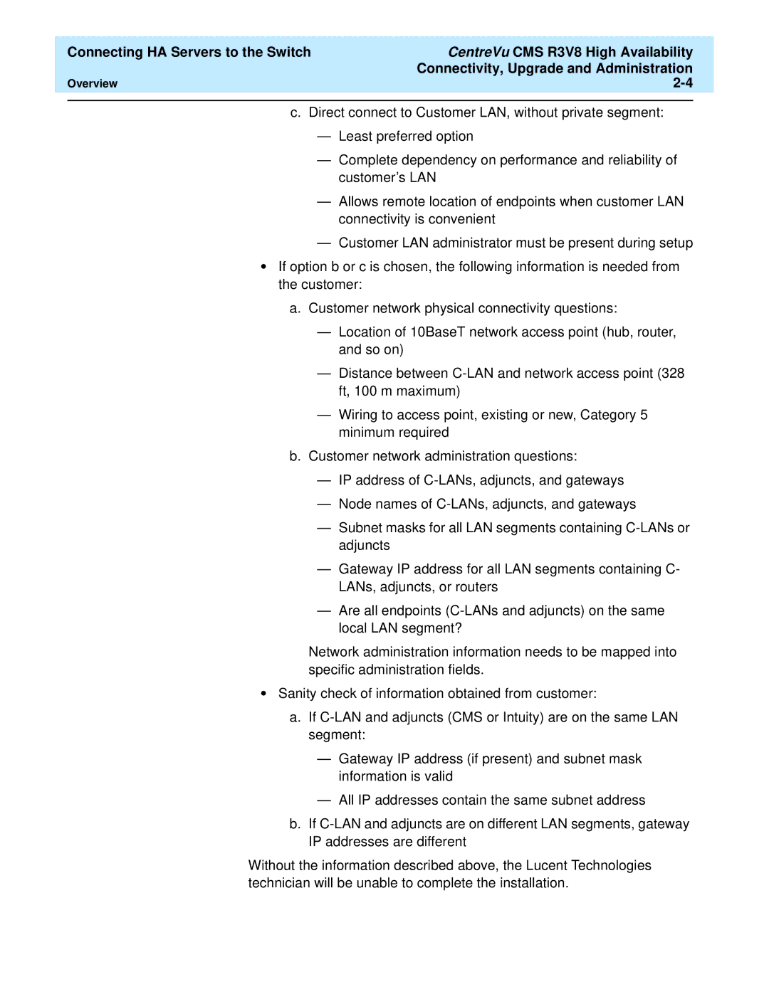 Lucent Technologies Release 3 Version 8 manual Overview 