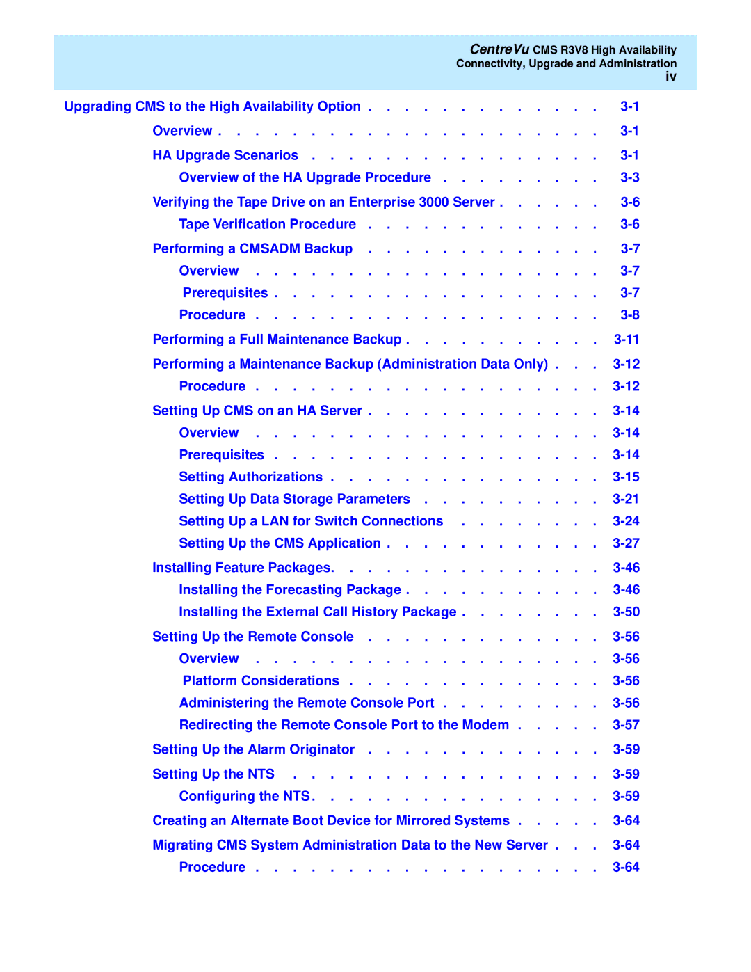 Lucent Technologies Release 3 Version 8 manual 