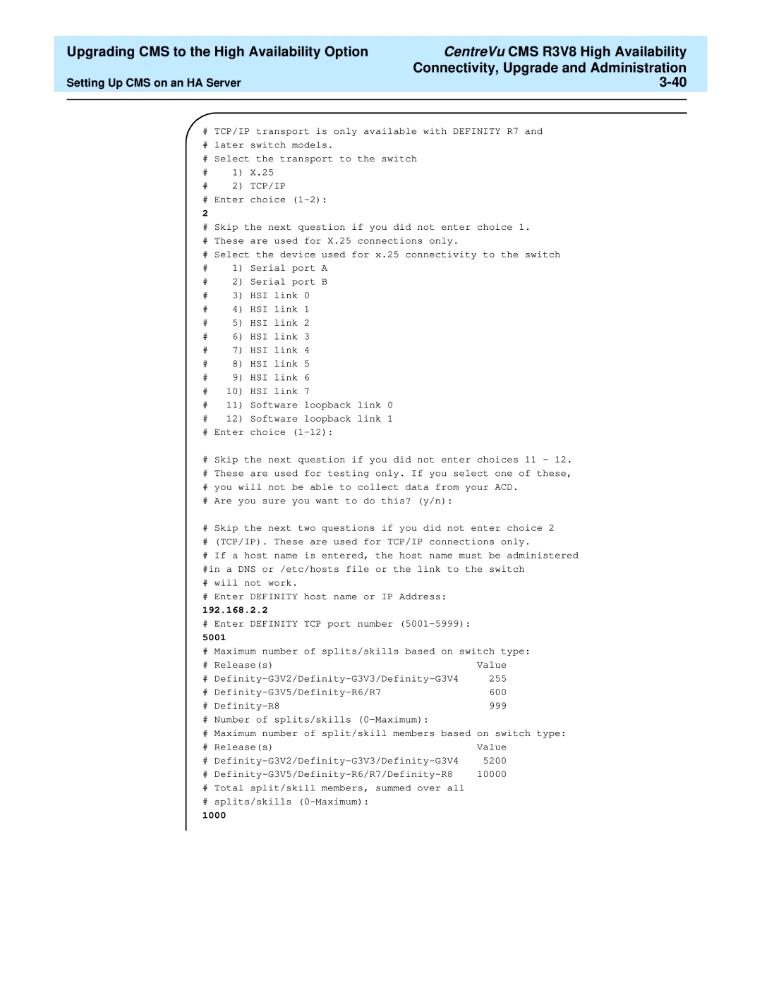 Lucent Technologies Release 3 Version 8 manual 192.168.2.2 